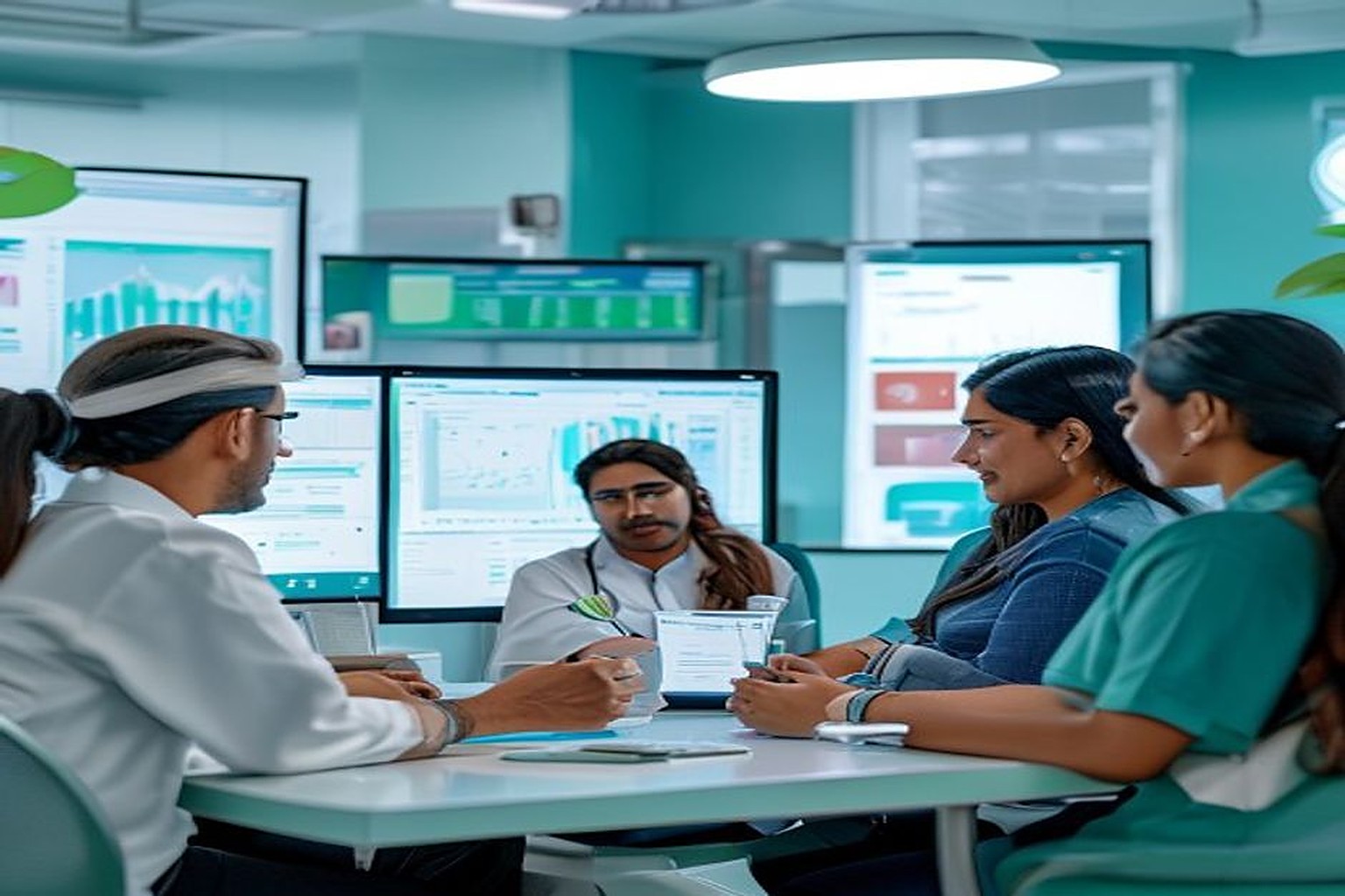 Dental clinic team evaluating clinic management software
