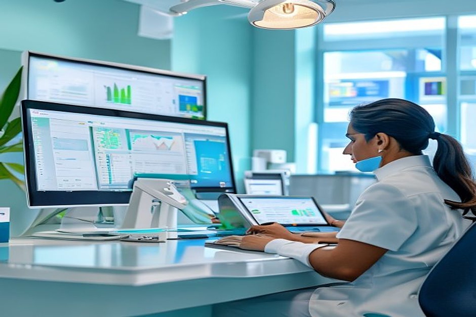 Modern dental clinic using a unified cloud EMR dashboard