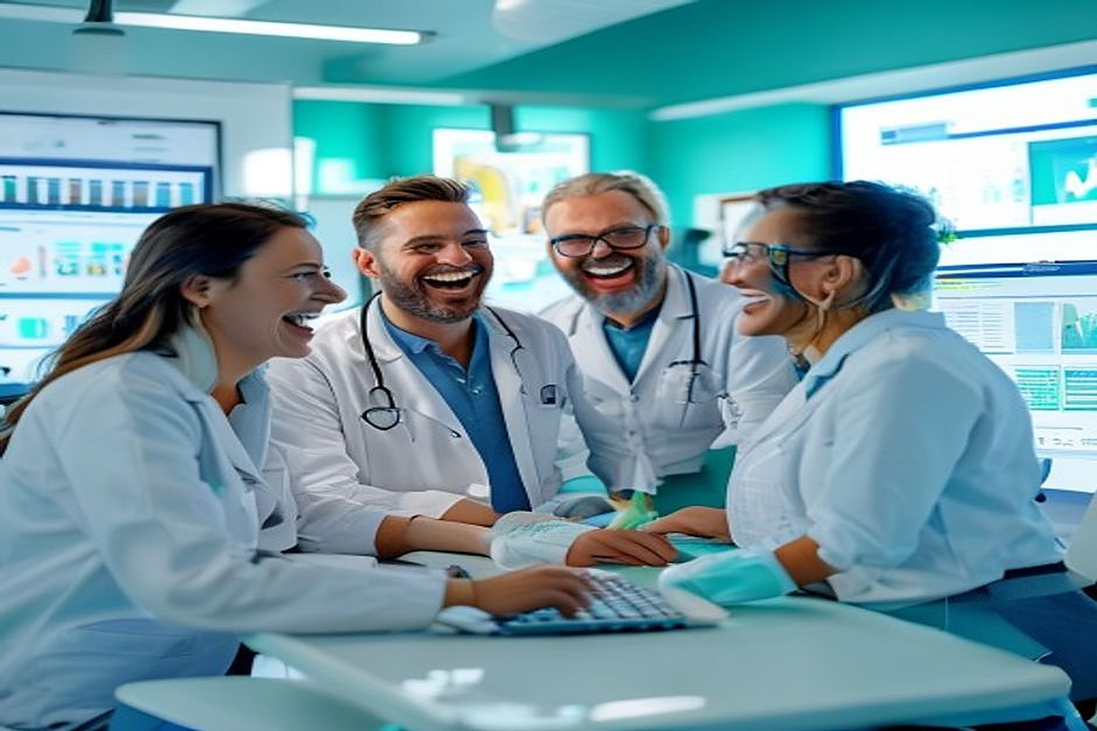 Dental clinic celebrating successful software go-live
