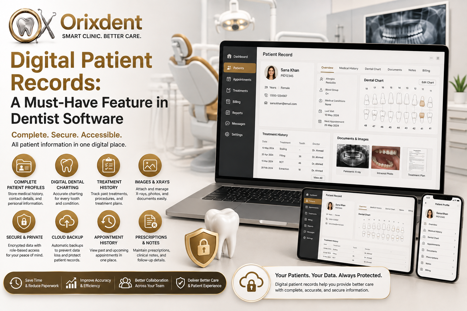 Digital Patient Records in Dentist Software | Orixdent