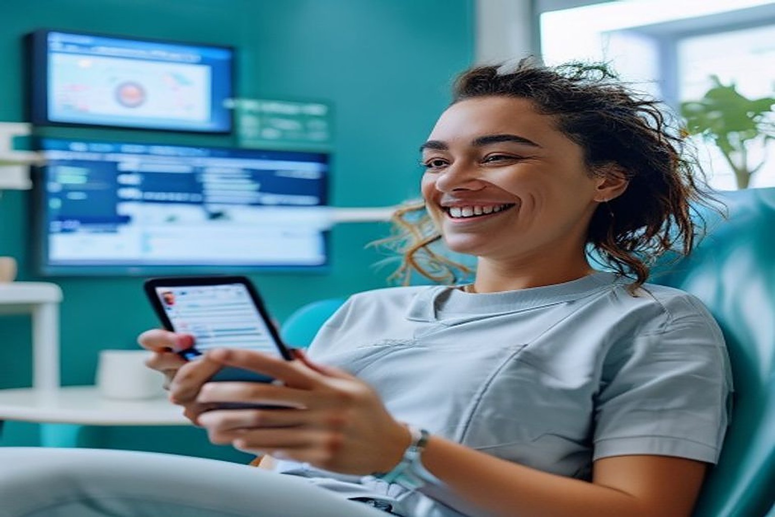 Patient receiving an appointment reminder from their dental clinic