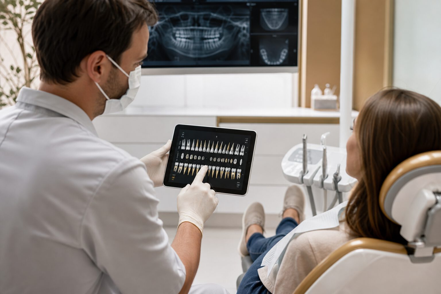 Dentist using digital dental charting at chairside